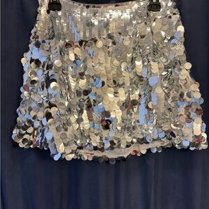Silver Sequin Skirt